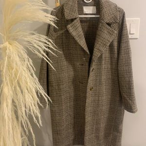 Oak and fort long plaid jacket